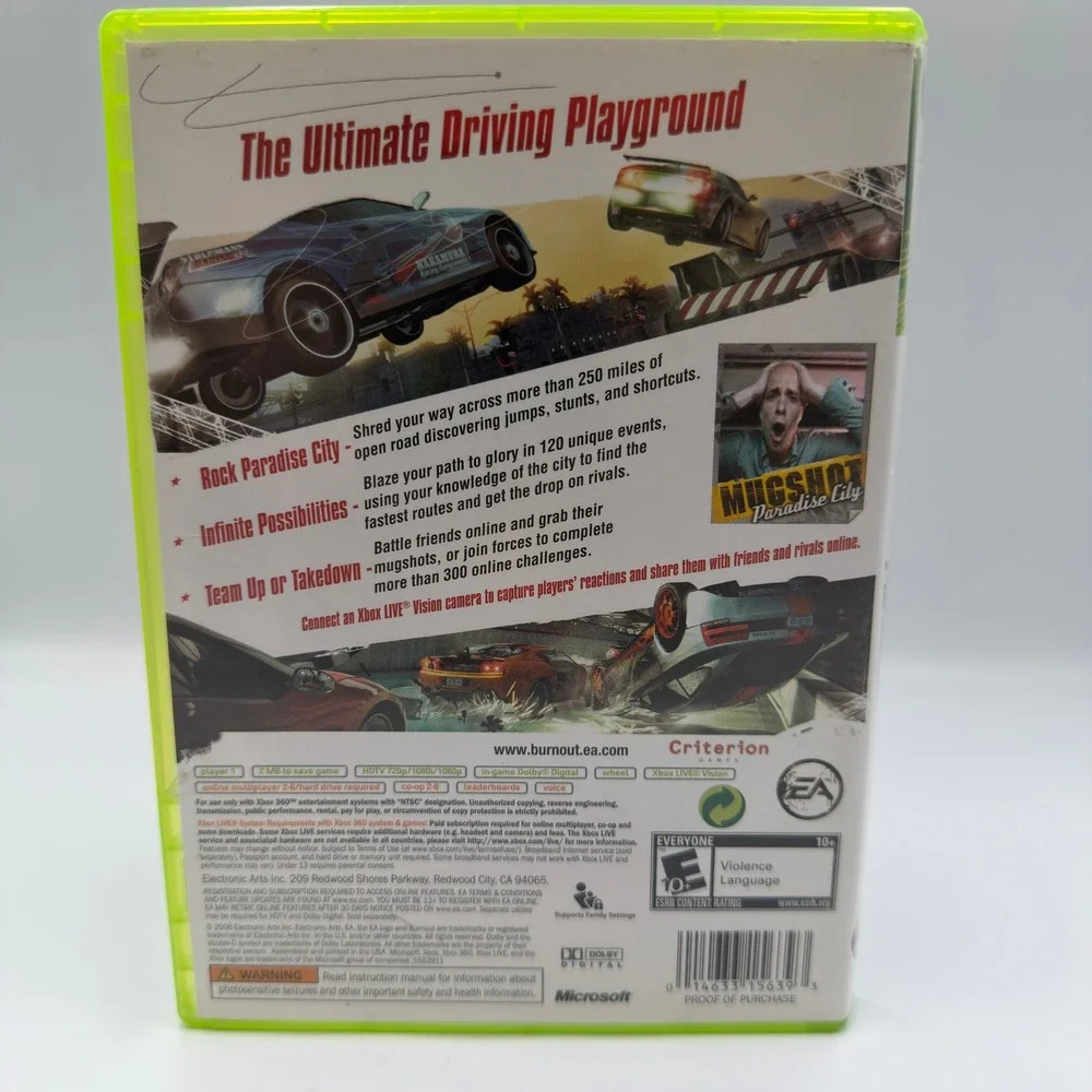 Burnout Paradise Xbox 360 CIB Complete with Manual EA Games Racing‎ 2008 TESTED